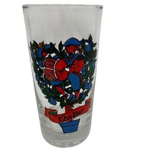 Vintage 12th Day Tumbler 12 Twelve Days of Christmas Glass by Anchor Hocking